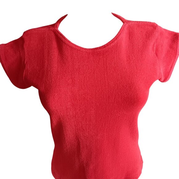 Vintage Small Women;s T-shirt 1970's Terry Cloth Knit Topicknits Single Stitch - Picture 1 of 6